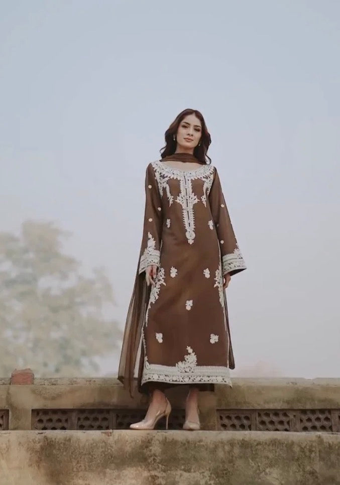 3pcs Tawakal Chocolate Brown lawn