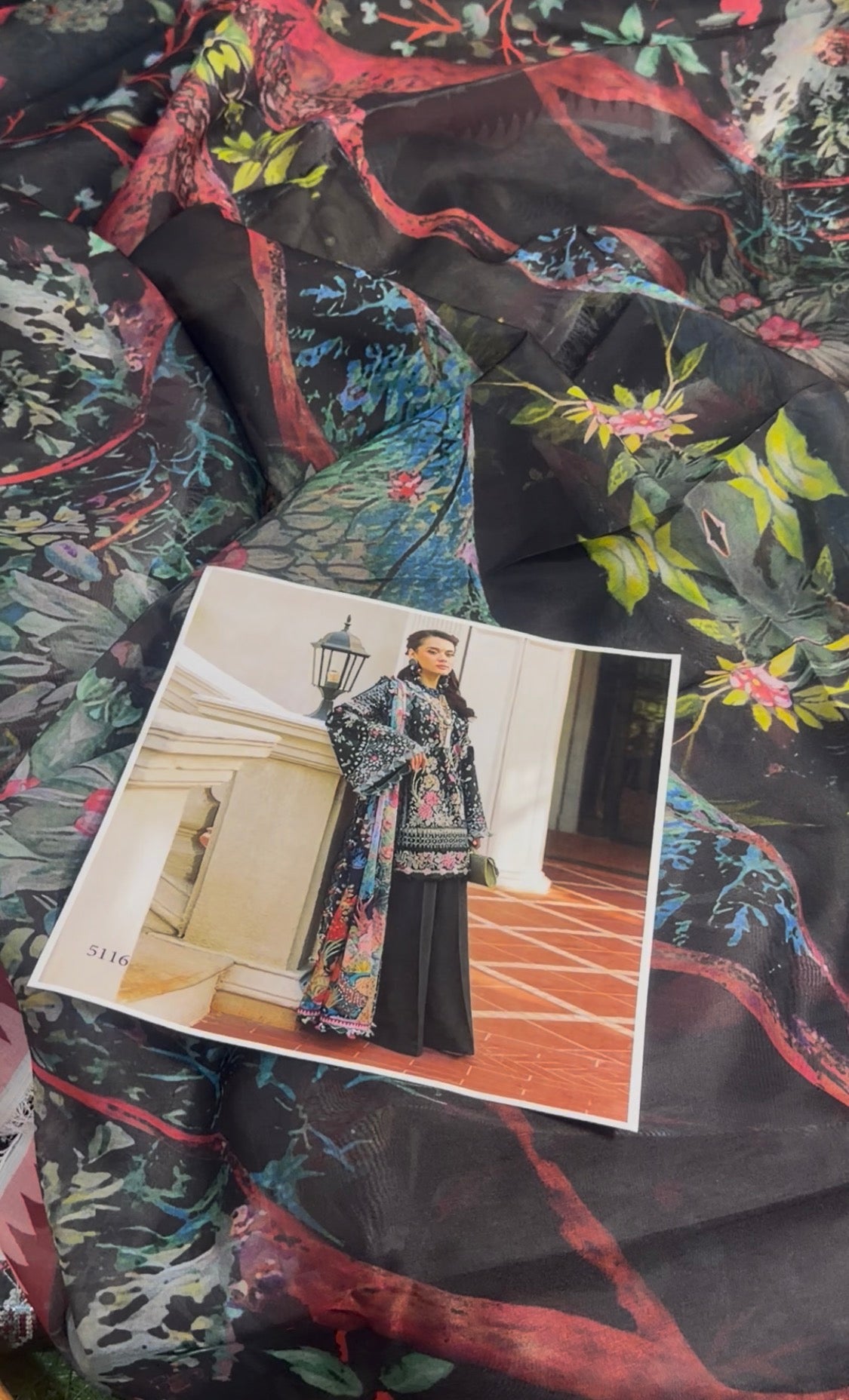 3pcs women republic Computerized Embroidery Black lawn