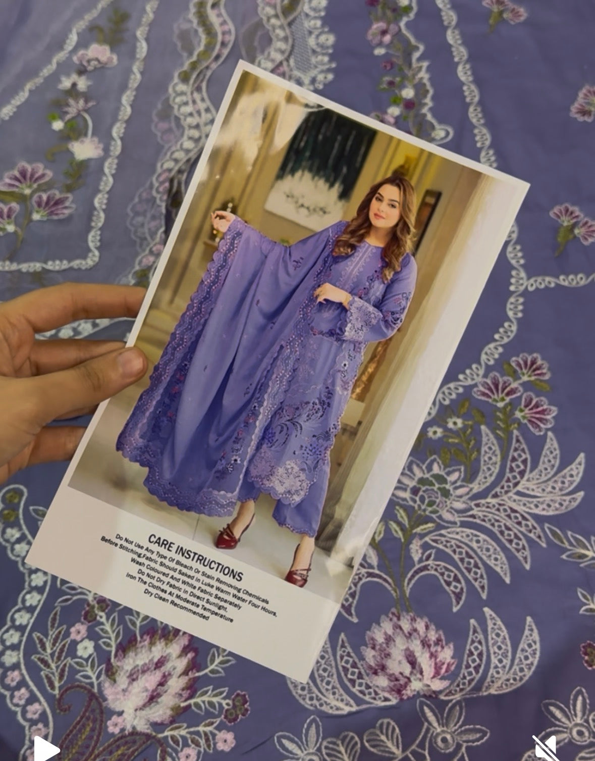 3pcs Aneelas lilac with khaddi net dupata