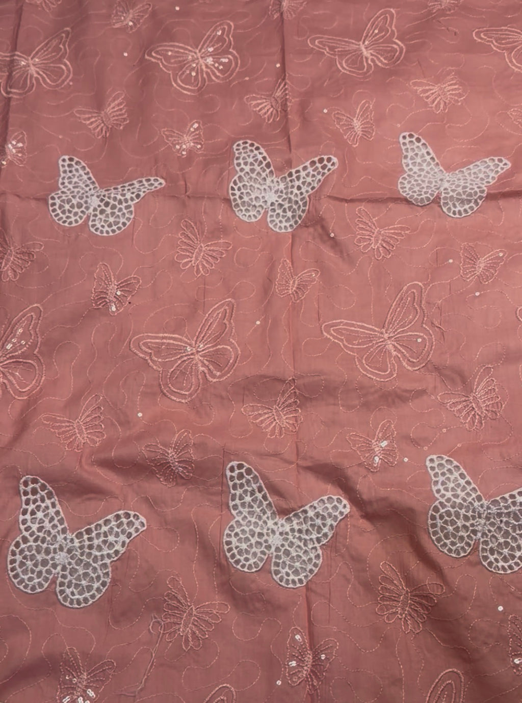 2pcs Butterfly Embroidery  Lawn