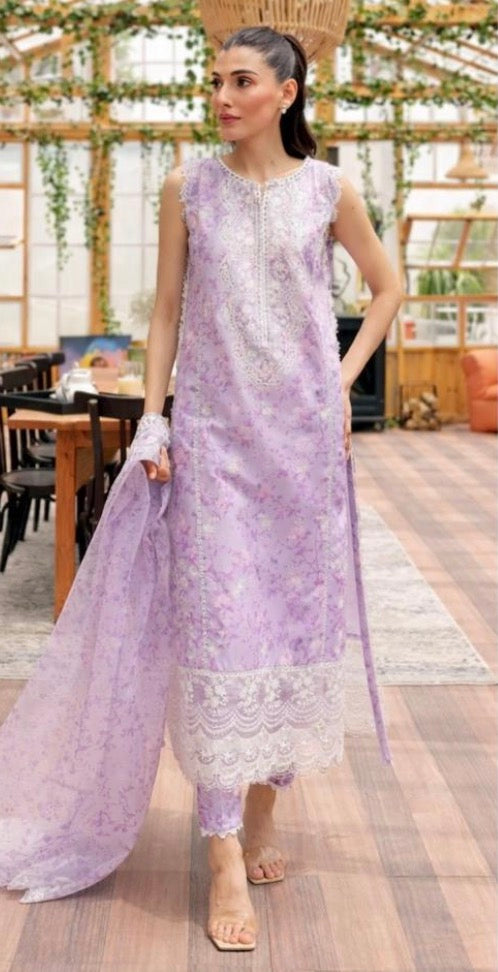 3pcs Maria B lilac lawn slp