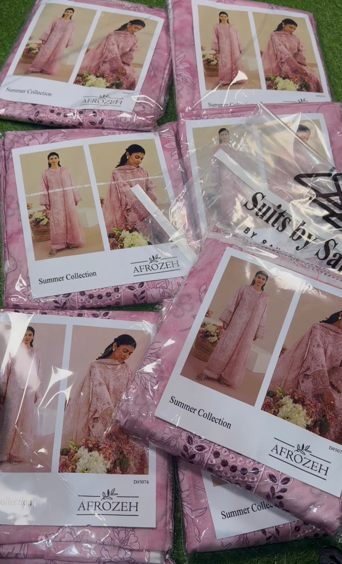 3pcs Tea Pink Afrozeh lawn
