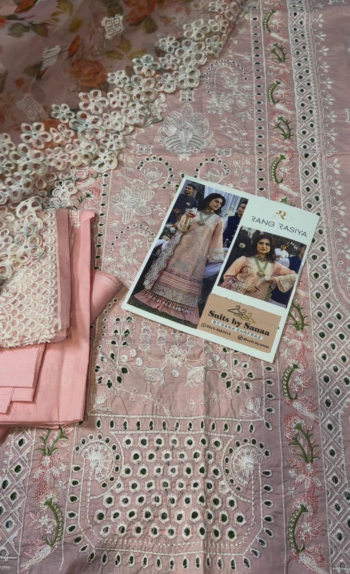 3pcs RangRasiya Tea pink lawn