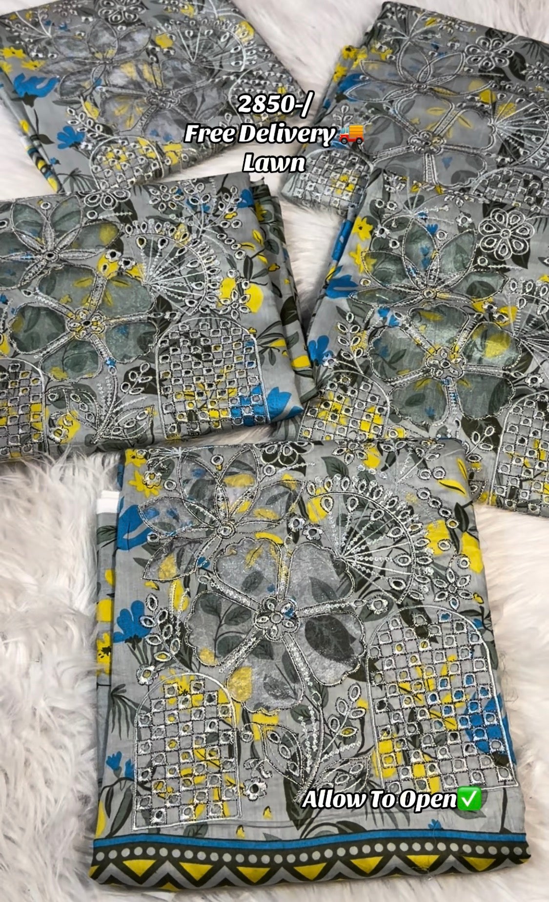 3pcs Applic Baroque multi lawn
