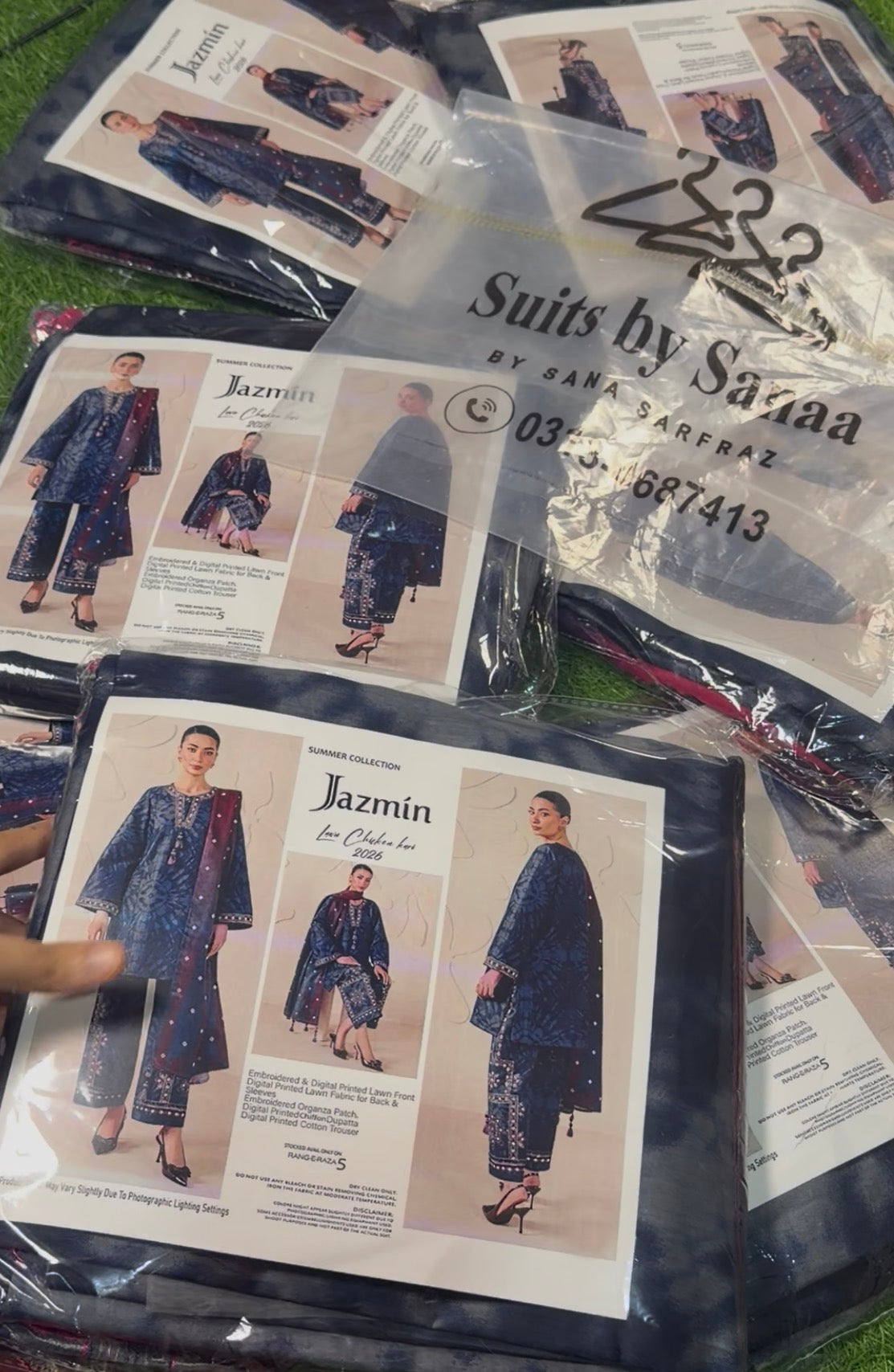 3pcs Jazmin Tie Die lawn emb
