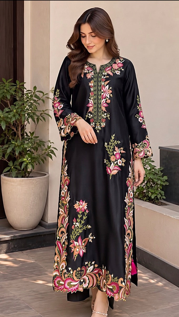 2pcs Silk Indian Multi Black Viral