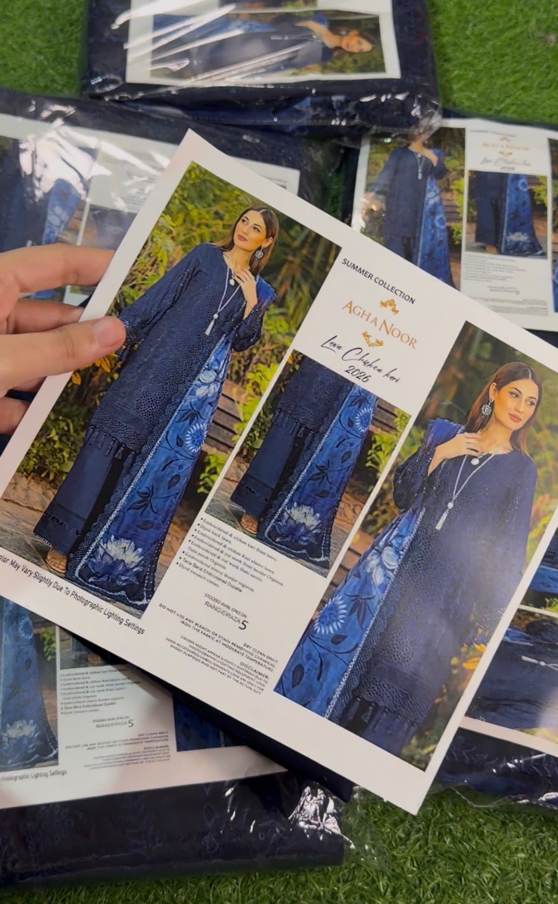 3pcs Agha Noor Blue with lawn dupata