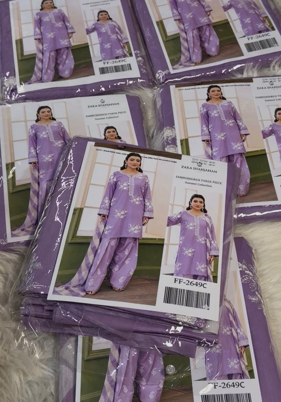 3pcs Zara Shahjhan lilac white lawn