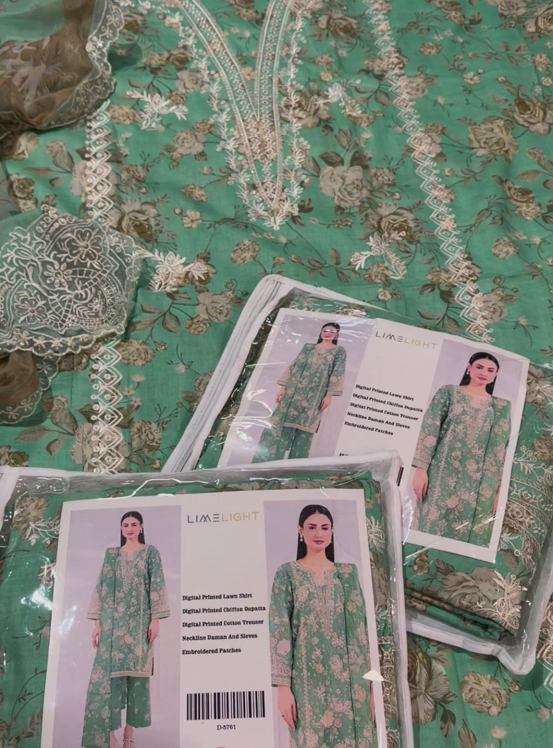 3pcs limelight sea green