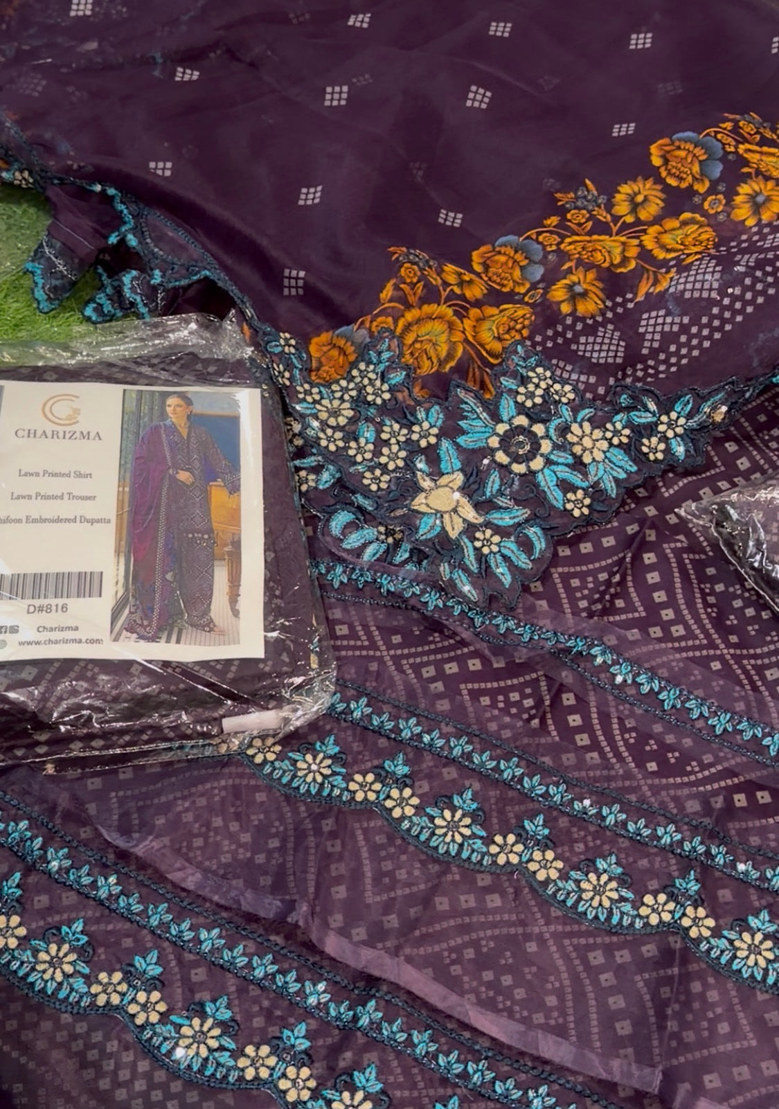 3pcs chrizma purple chunari