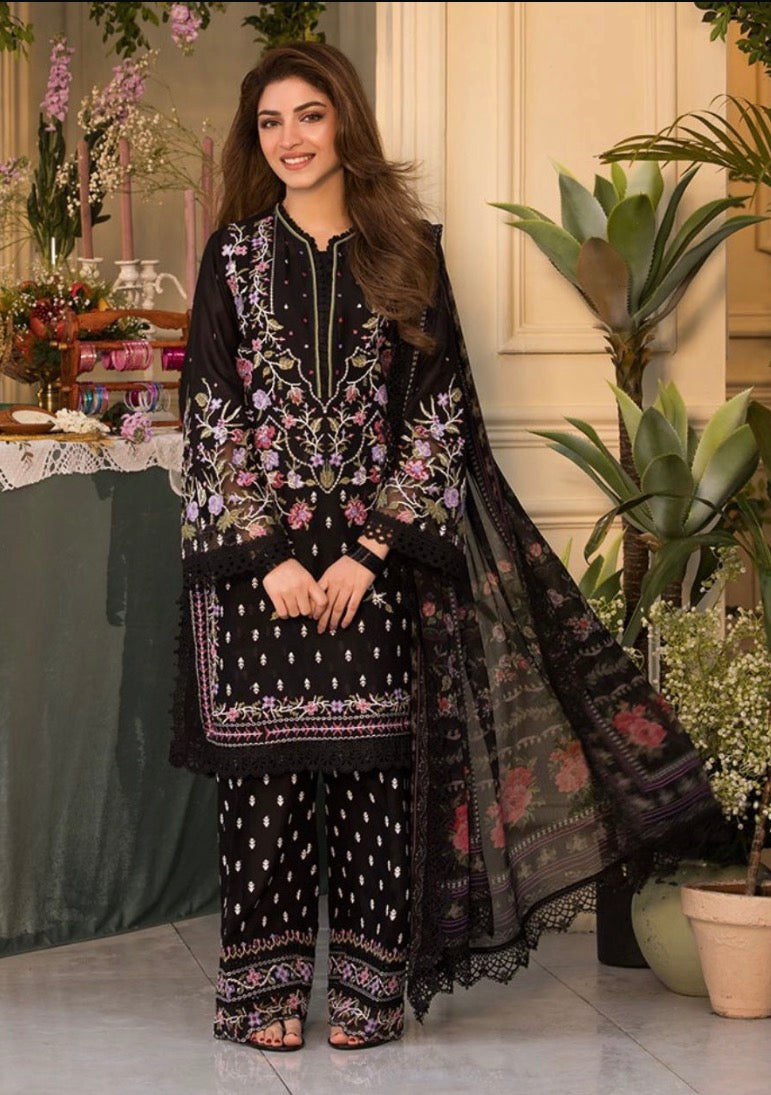 3pcs Sobia Nazir Black lawn