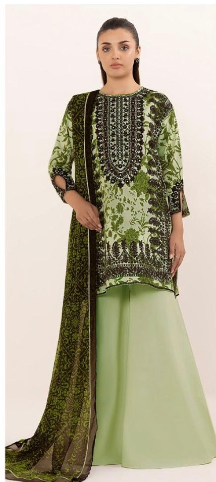 3pcs Ethnic Mint green lawn
