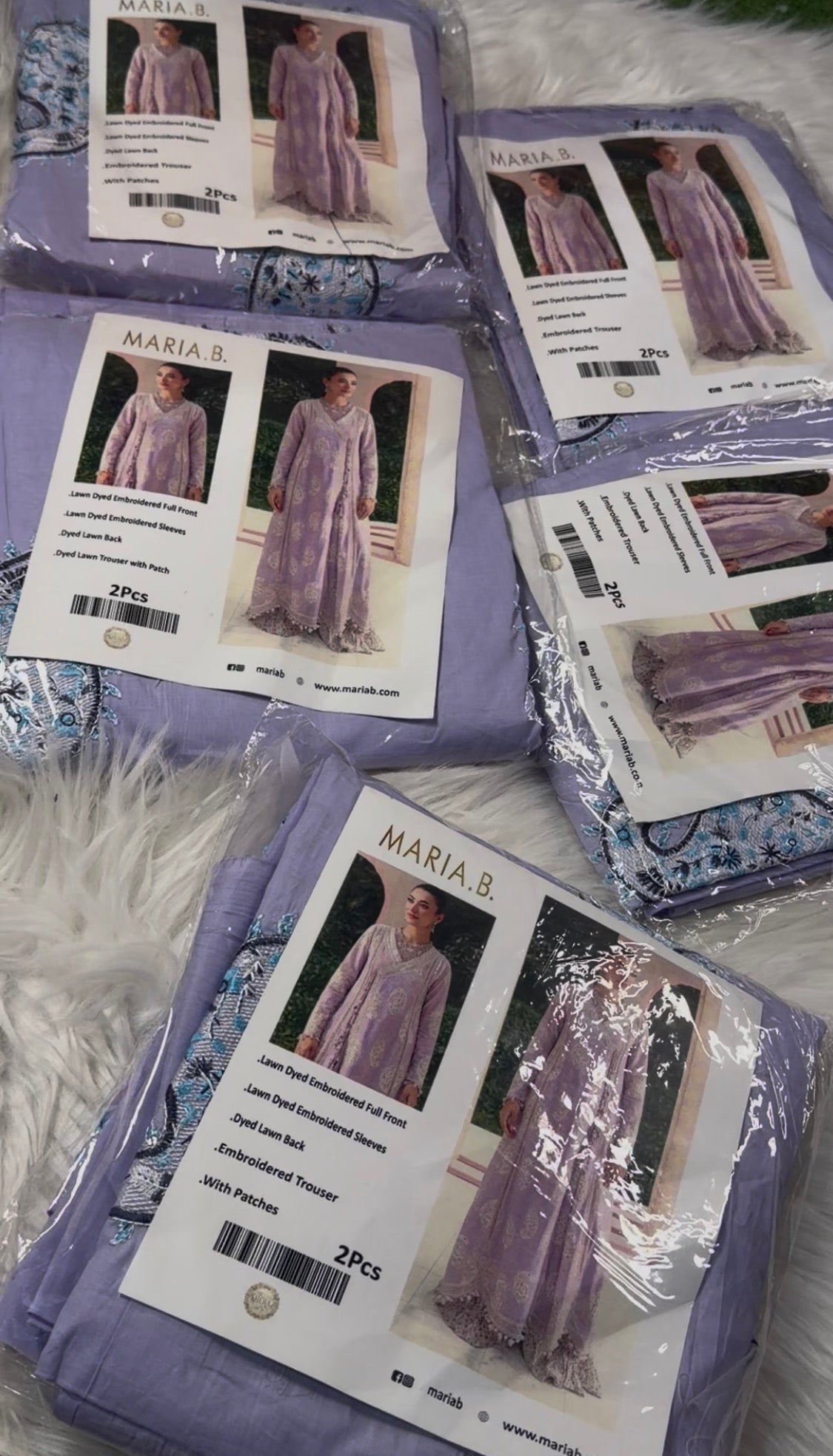 2pcs Maria B lilac Patti lawn