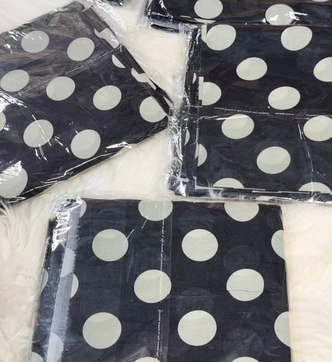 3pcs polka dot black white lawn