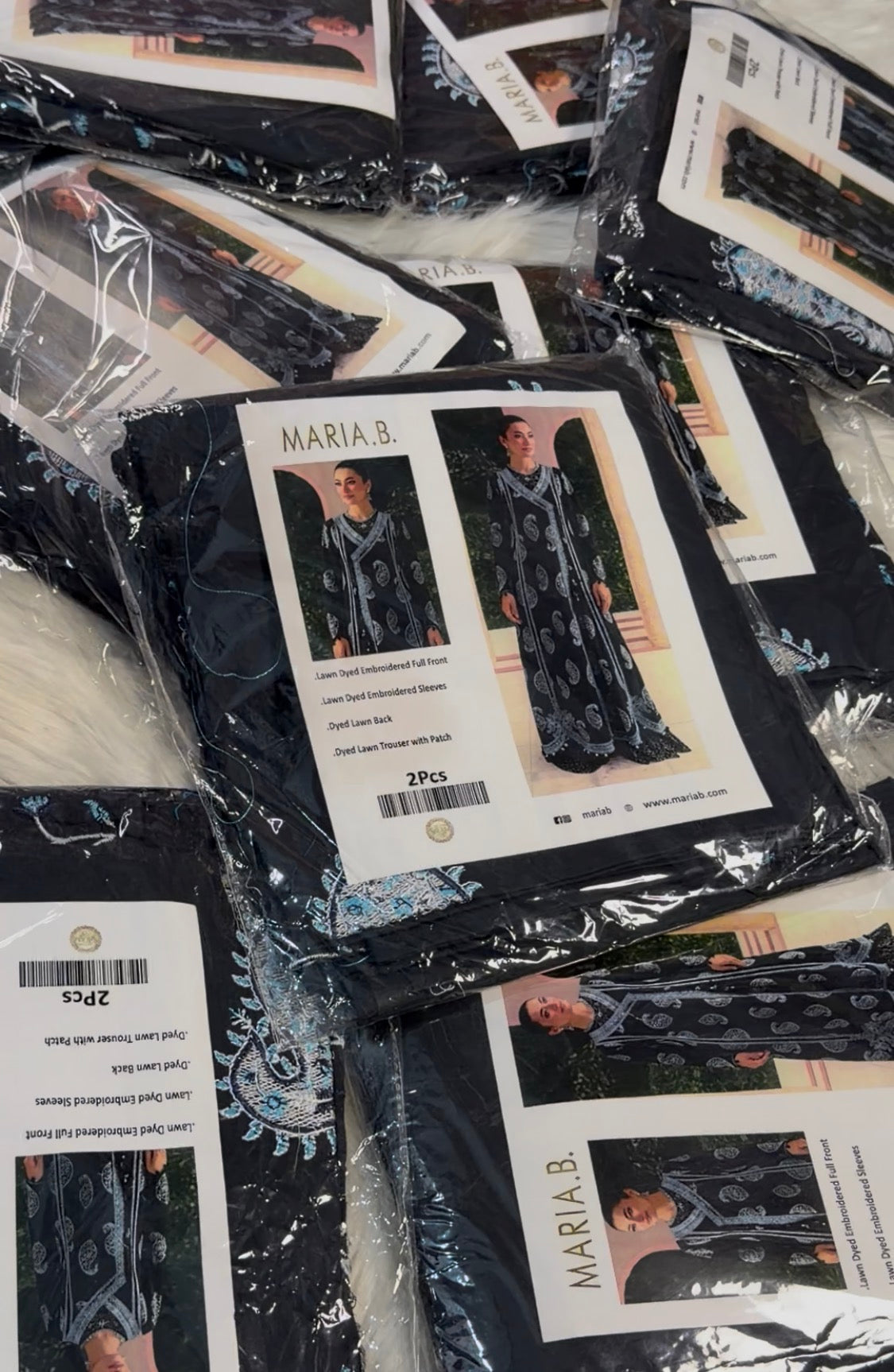 2pcs Maria B Black Patti lawn