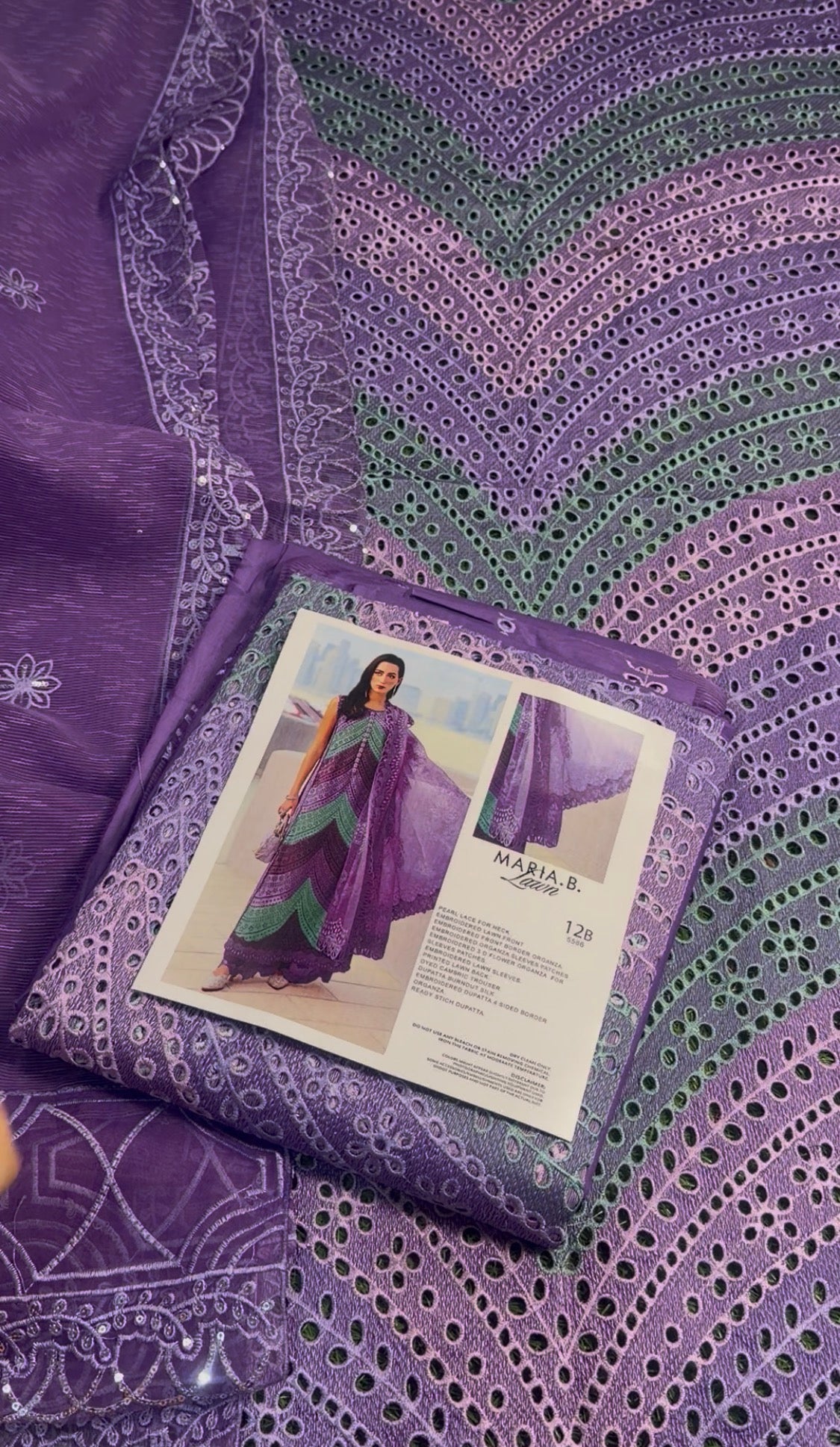 3pcs Maria B Rainbow purple
