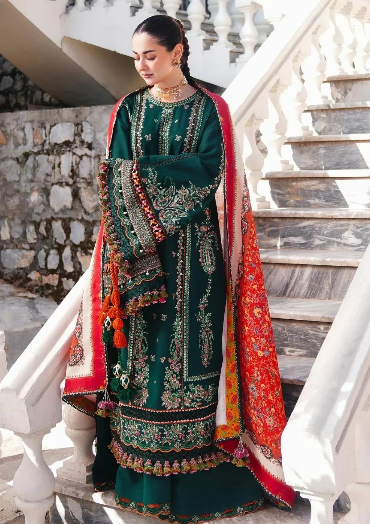 3pcs Husain rehar green hania lawn
