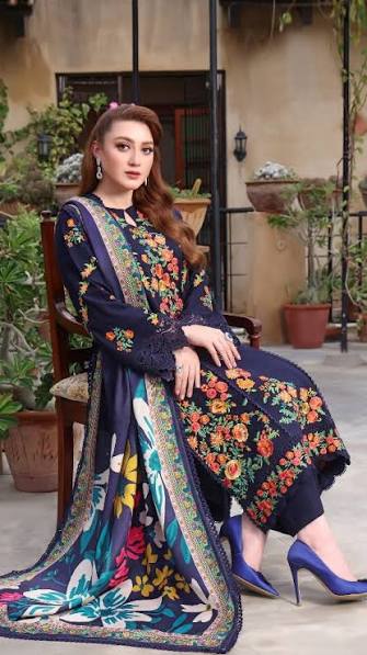 3pcs Aneelas Blue Emb lawn