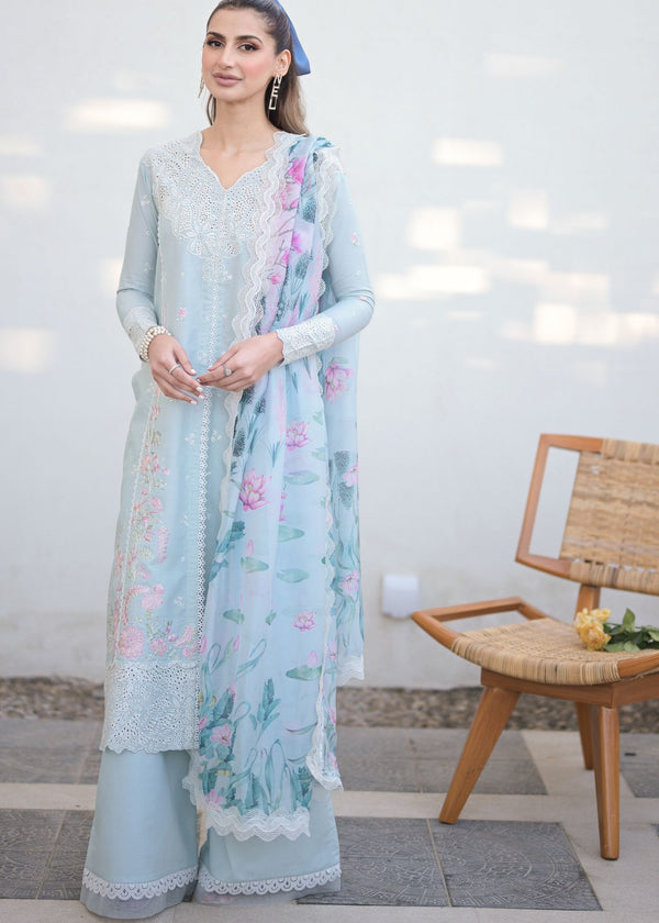 3pcs Zaib sky lawn