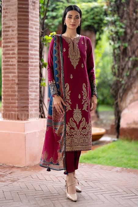3pcs Maria B Shocking pink lawn
