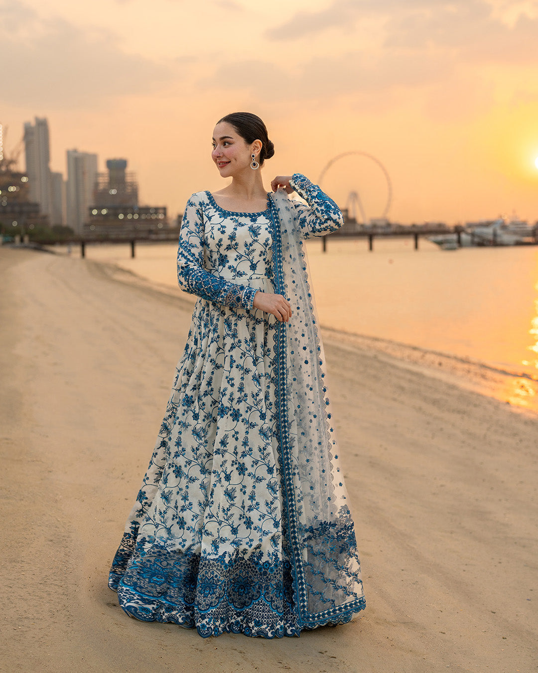 3pcs Faiza Saqlain Frock lawn embroidered