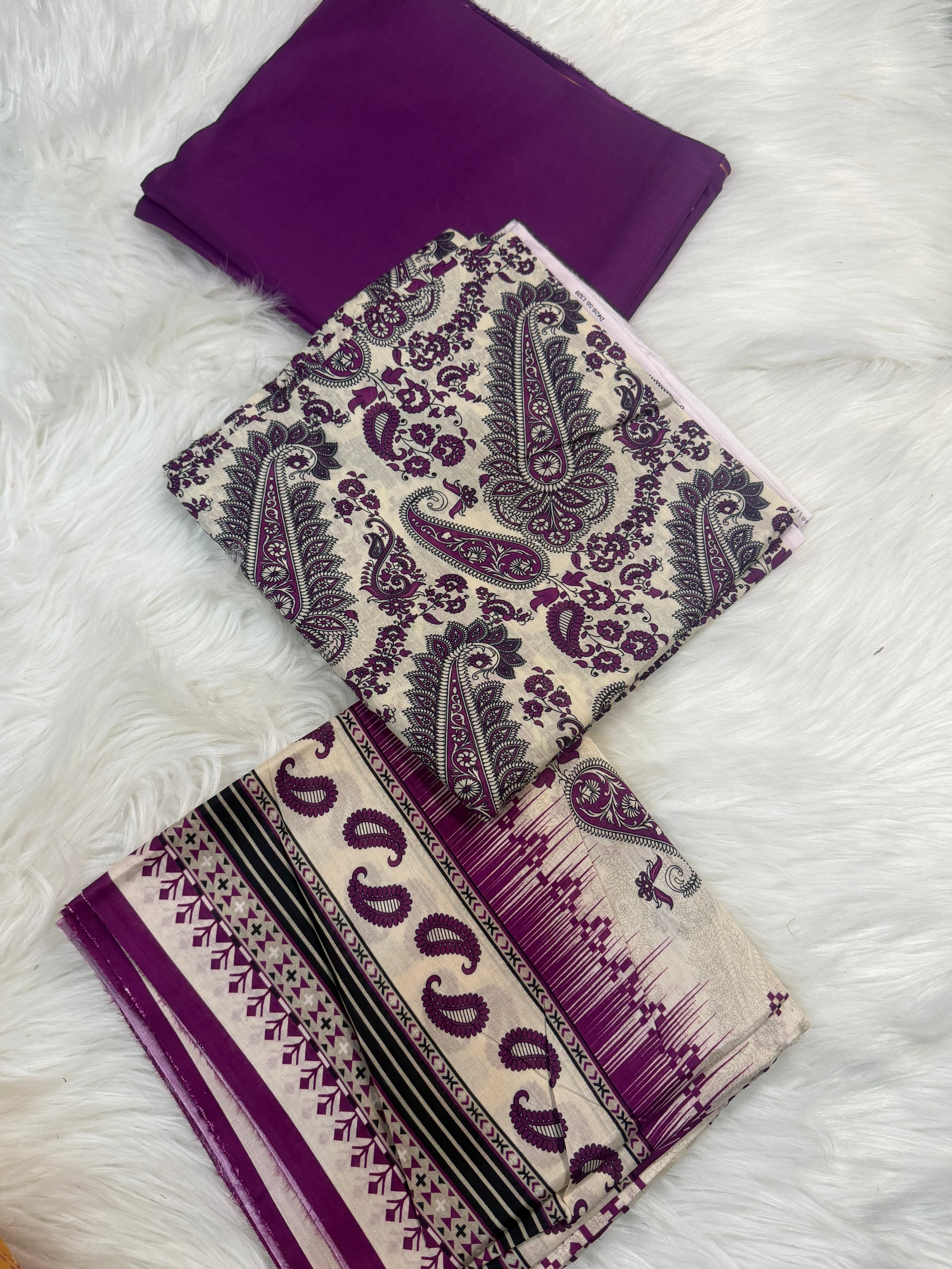 3pcs Alkaram Printed lawn D-01