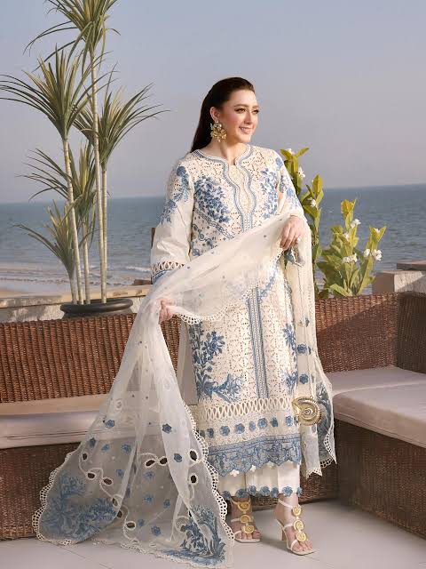 3pcs Aneelas OffWhite lawn