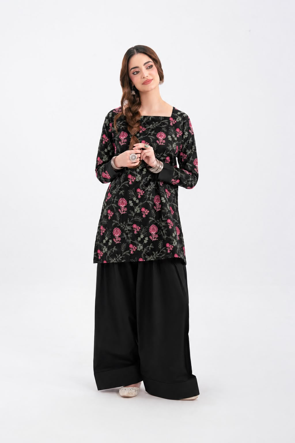 2pcs Dhanak Silaipret Embroidered Allover