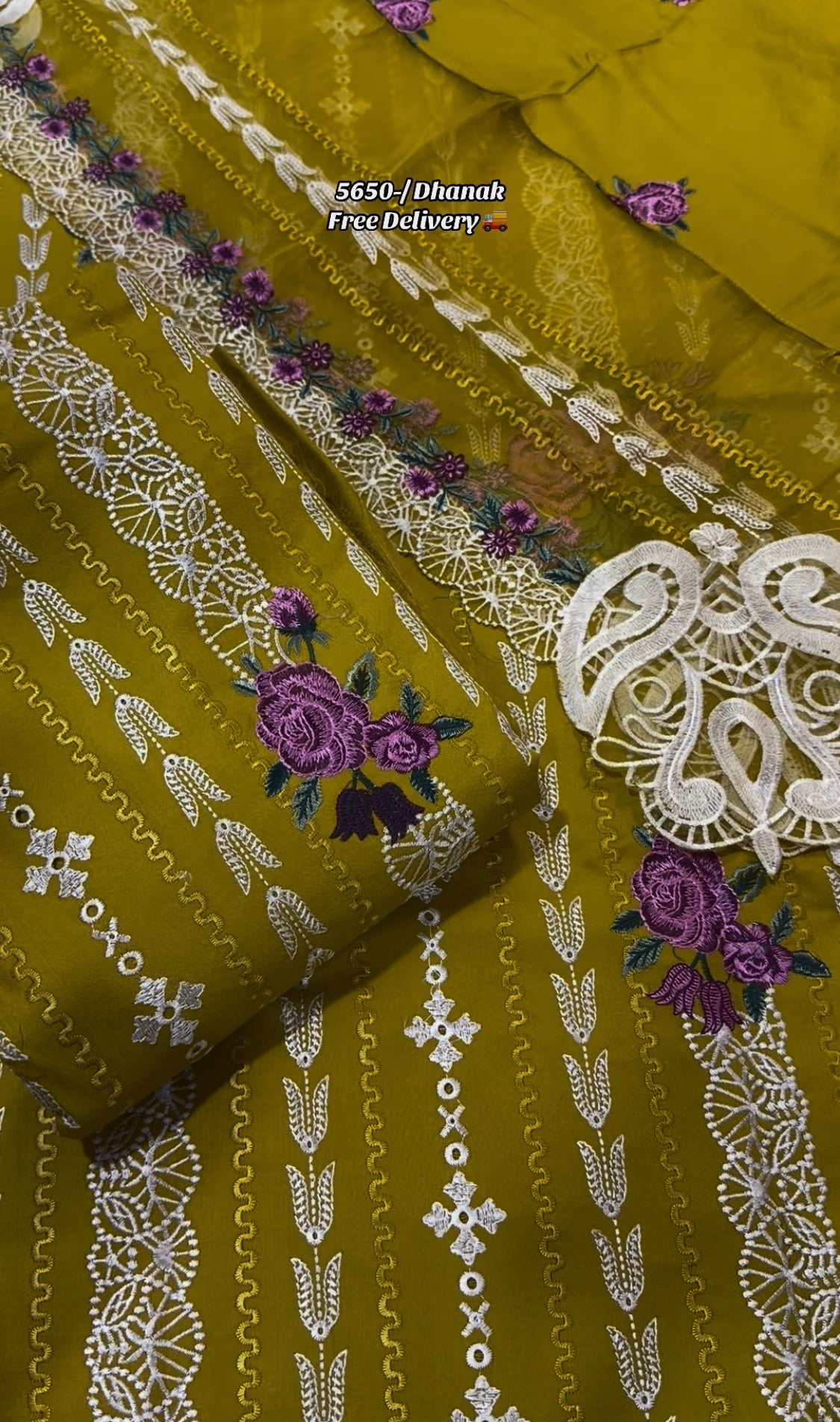 3pcs Dew Aneelas Saboor Ali Dhanak Embroidered