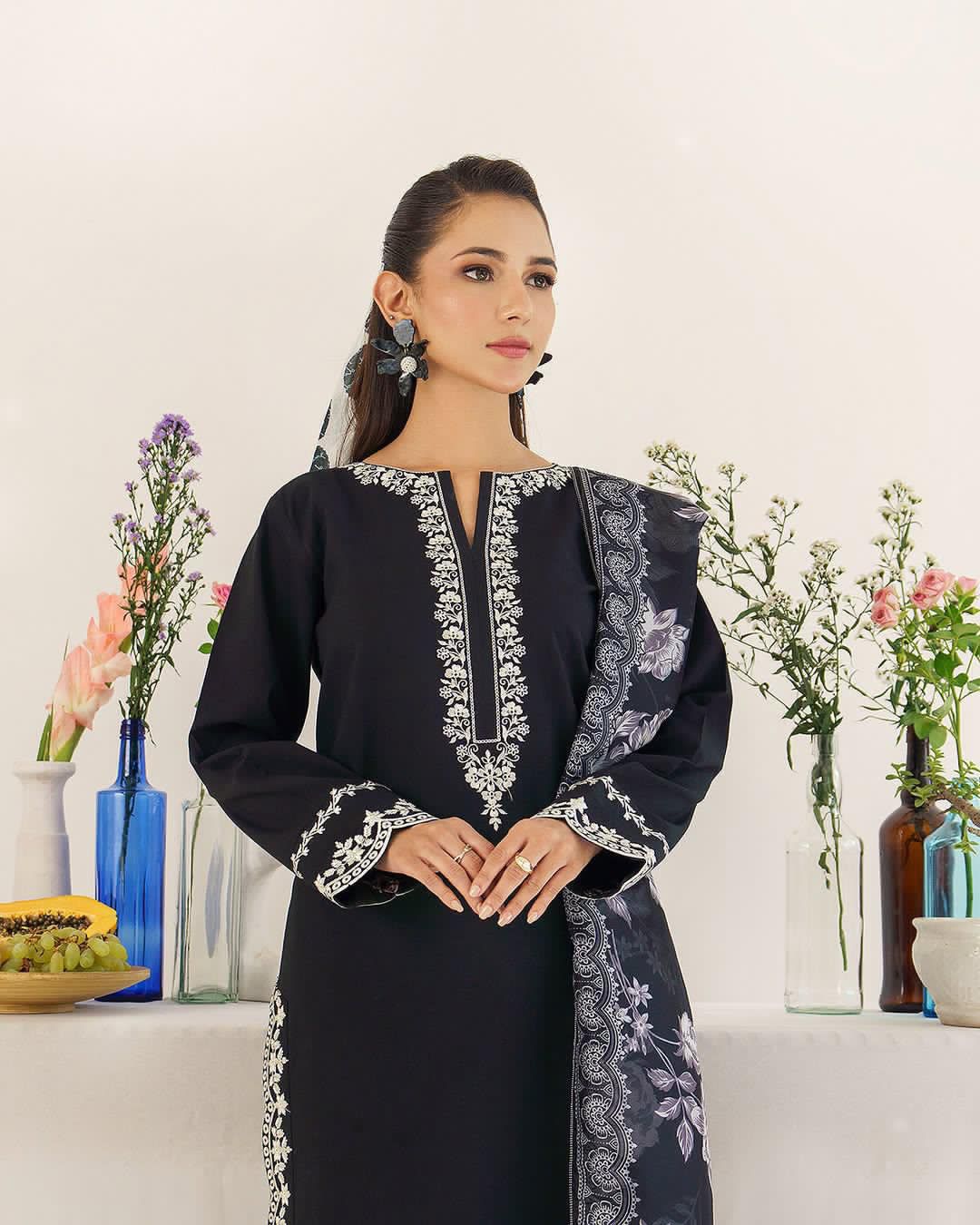 3Pcs Emroidery Blue White Crosstich Dhanak