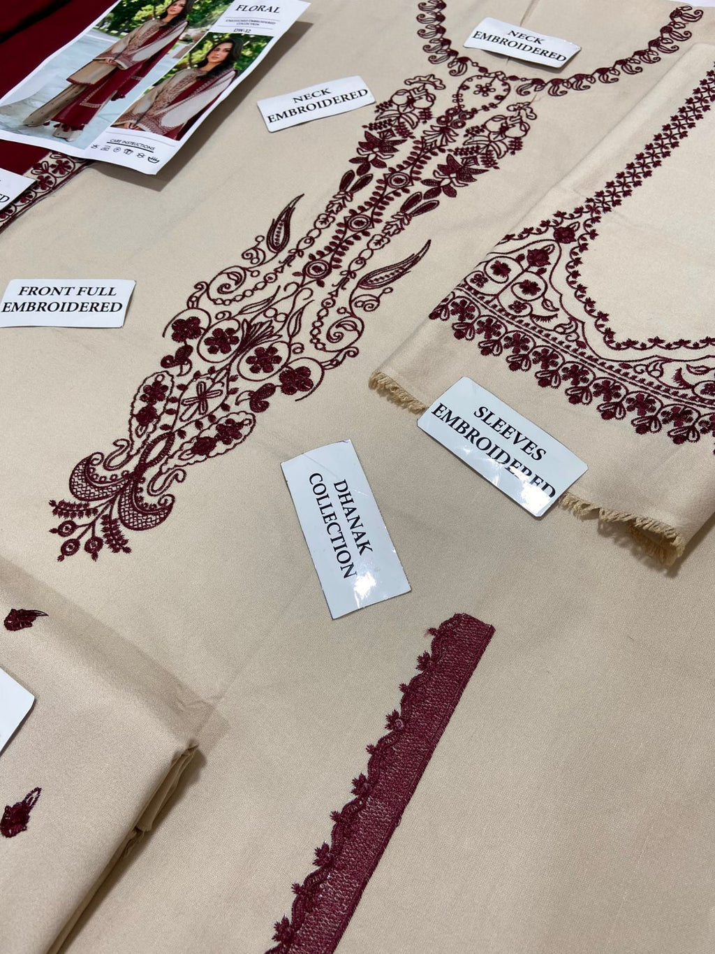 3Pcs Embroidery Khaddi Skin Dhanak