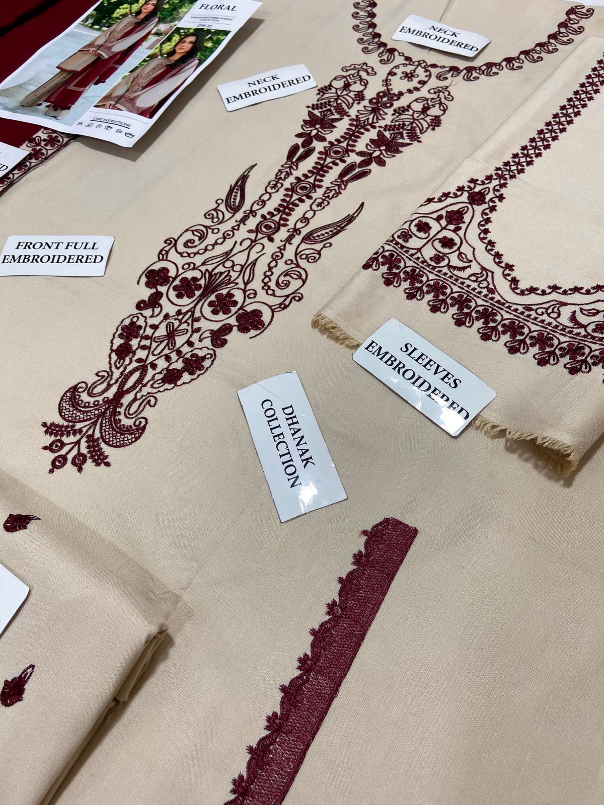 3Pcs Embroidery Khaddi Skin Dhanak