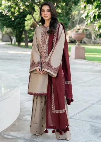 3Pcs Embroidery Khaddi Skin Dhanak