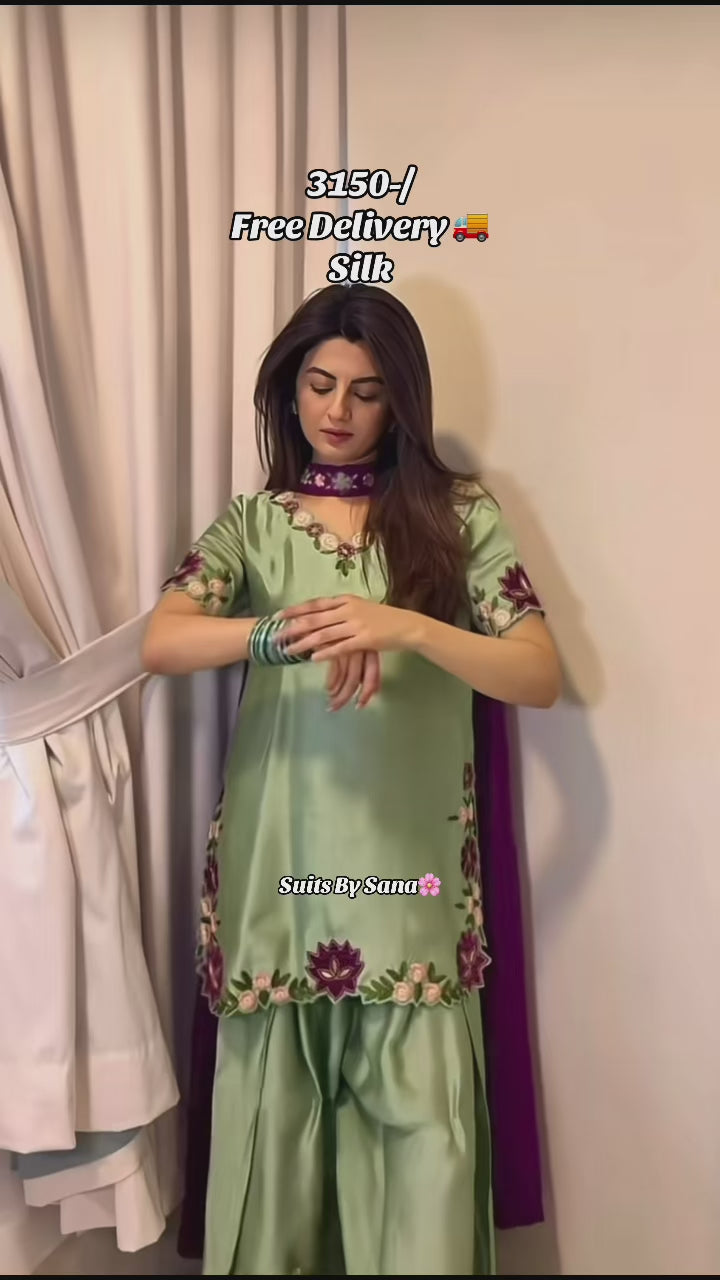 3pcs Nazish Jhangir Silk Emb